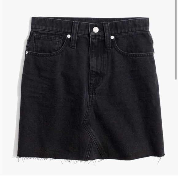 Madewell Dresses & Skirts - Madewell Rigid Denim A-line Black Skirt Size 26